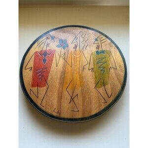 Kakadu Art Lazy Susan Tray Handpainted Signed by Reut Shahar Approx. 13.75” EUC